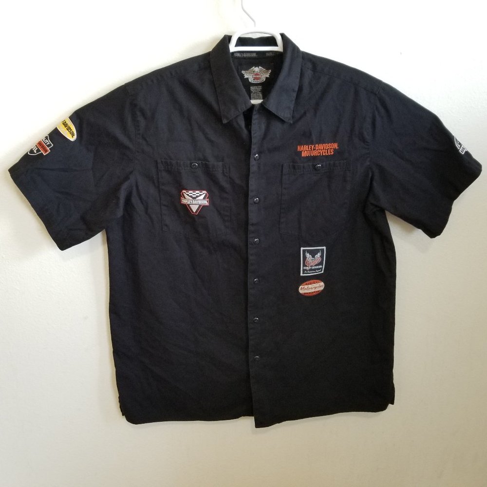 Harley Davidson Short Sleeve Button Shirt Size XL